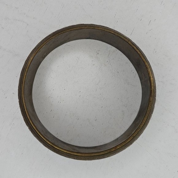 Art Nouveau Brass Bangle Bracelet Flowers Floral - Picture 6 of 8